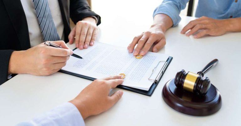 divorce attorney reviewing paperwork